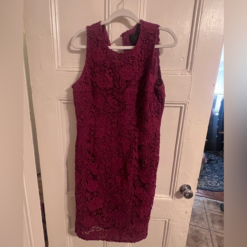 J.Crew Maroon lace dress 14T